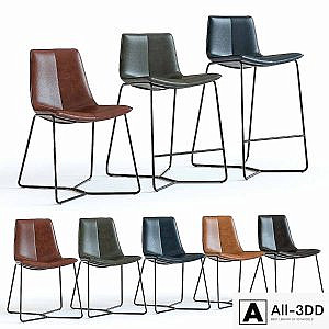 West Elm Slope Leather Chairs