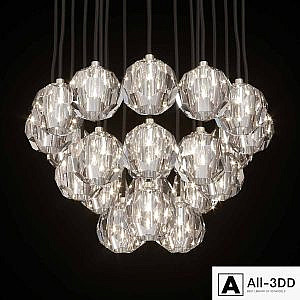 Restoration Hardware BOULE DE CRISTAL ROUND CLUSTER 24 Nickel