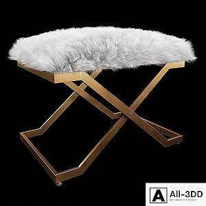 Uttermost Farran Fur Small Bench