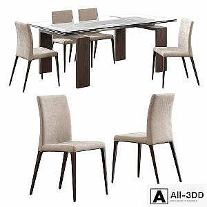 Tonin Casa / Aragona Chair + Brooklyn Table