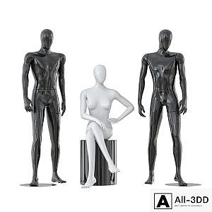 Two male and one female faceless mannequins 30