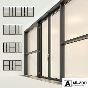 Panoramic glazing. Stained glass window 24