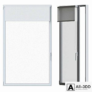 White window with roller blind