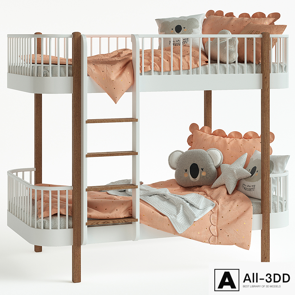 Children's bed - Nubie Oliver Wood Bed modern interior 3D model Children's bed - Nubie Oliver Wood Bed