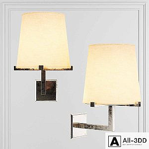 Restoration Hardware PAUILLAC GRAND SCONCE Fabric shade and Nickel