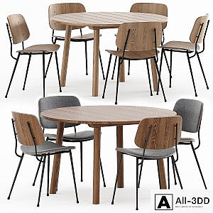 Soborg Steel Base, Taro Table by Fredericia