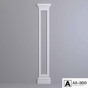 Pilaster Europlast. Capital: 1.21.005, Molding: 1.51.307, Base: 1.23.500