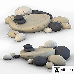 Floor cushions stones chair SMARIN 2