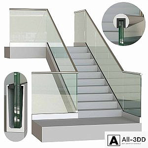 Glass railing on profile 6