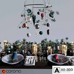 Table setting "Dark Christmas"
