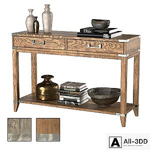 CAYDEN CAMPAIGN 2-DRAWER CONSOLE TABLE