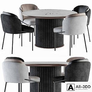 Minotti Dinning-Round Table and Chair