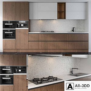 Kitchen white and wood