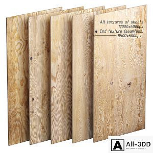 Set of plywood sheets. 5 items