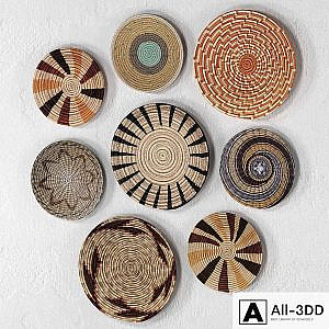 Wicker African wall baskets