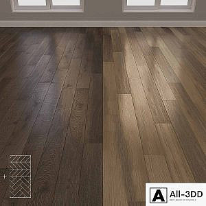 Parquet Oak 2 types layout herringbone, chevron and linear setduo2