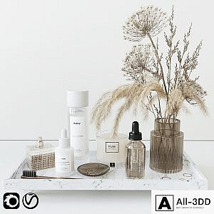 Bathroom set with heracleum