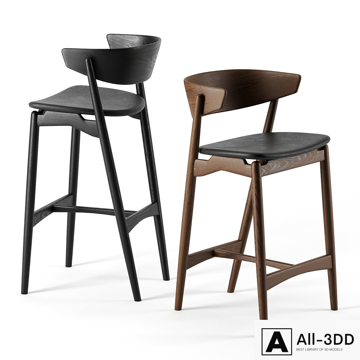 SIBAST 7 bar stool modern interior 3D model SIBAST 7 bar stool
