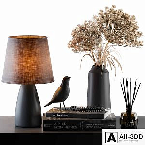 Decorative Set Lampshade with Dried Plants