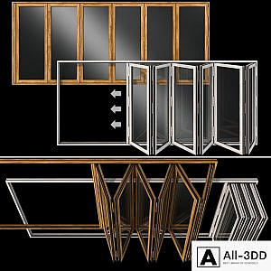 Folding stained Glass Wooden Doors