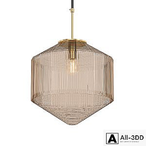 Clear glass pendant gold