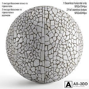 Seamless mosaic texture from chipped tiles. PBR