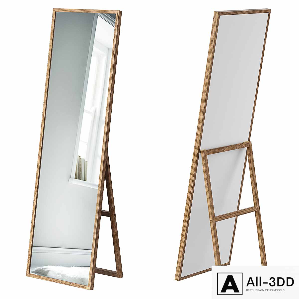 Cox & Cox Oak Full Length Standing Mirror modern interior 3D model Cox & Cox Oak Full Length Standing Mirror