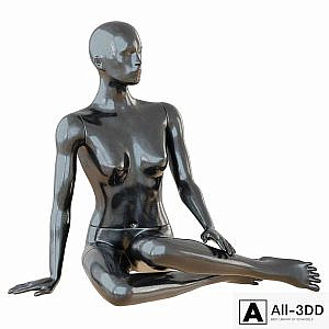 Female Black Mannequin Sitting On The Floor 65