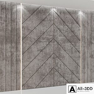 Headboard made of soft beige panels