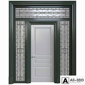 Front door with stained glass