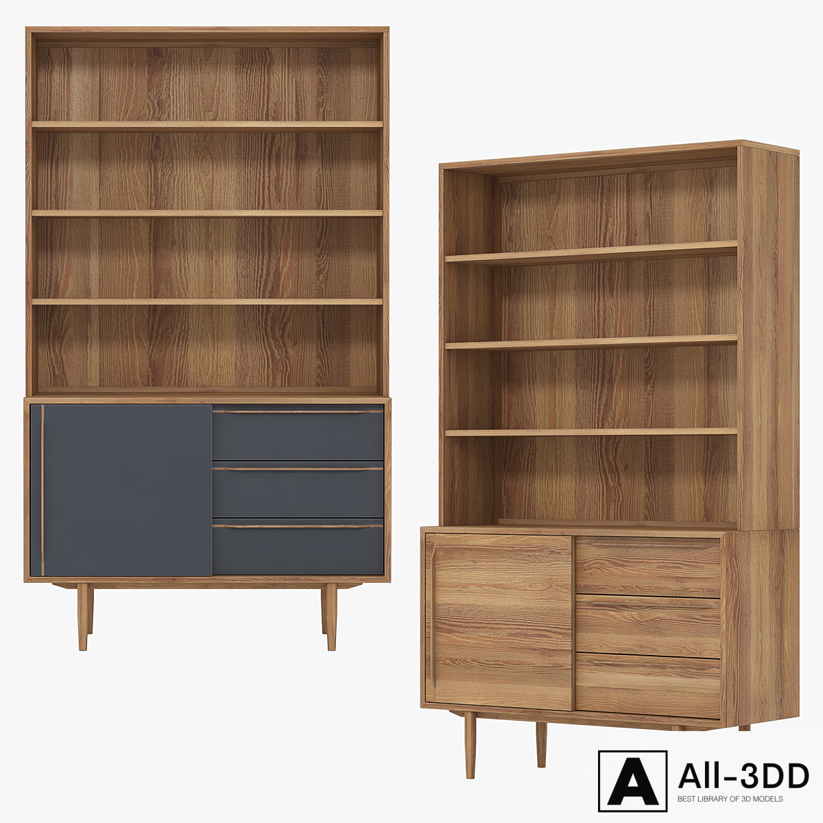 Rack Bruni / Bruni Black with doors, 120 * 205 * 45 cm modern interior 3D model Rack Bruni / Bruni Black with doors, 120 * 205 * 45 cm