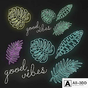 Neon sign - Monstera. Good wibes