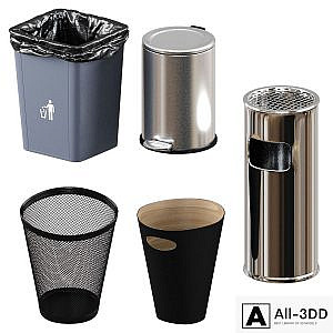 5 trash bin (low poly)