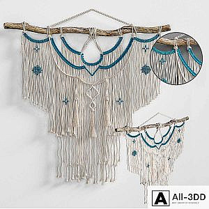 Macrame decorative panel