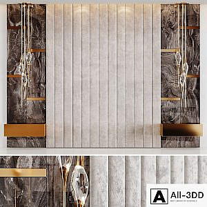 Headboard Rex Marble Brown and Beige Fabric Panels