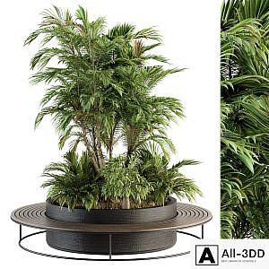 Urban Furniture / Architecture Bench with Plants- Set 16
