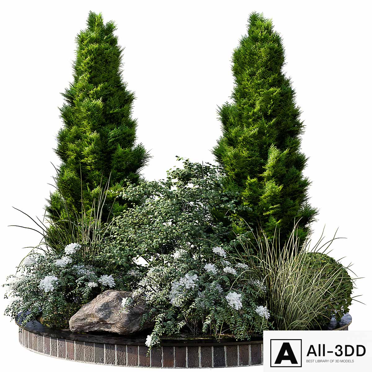 Garden plant set 04 modern interior 3D model Garden plant set 04