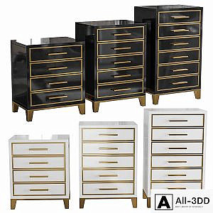 Homary-Chest of Drawers Mid-Century 5 Drawer Accent Chest