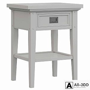 Dantone Home Bedside table Oxford with 1 drawer white