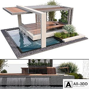Pergola With Water & Plants