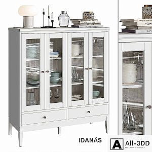 Idanäs Ikea Wardrobe with Folded Glass Doors