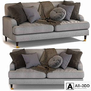 gray 3 seater sofa in woven fabric - payton