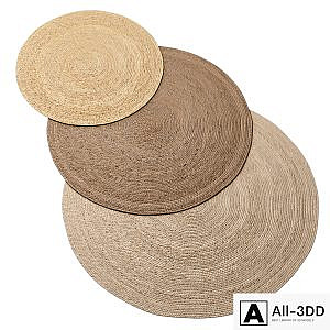 Natural Round Spiral Braided Jute Rug