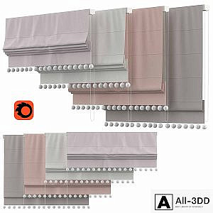 Roman Curtains 136 | Rh Baby & child | POM-POM LINEN-COTTON ROMAN SHADE