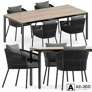 Porto Dining Chair by burkedecor and Illum table by Tribu