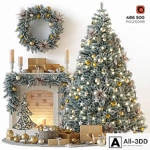 Christmas tree with fireplace