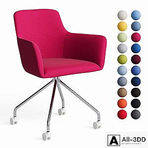 Office chair City by Quadrifoglio, fabric on metal legs with casters