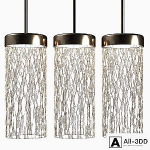 Pendant lamp made of metal from three shades