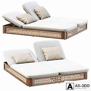 Sofia Rattan Double Chaise Lounge / Chaise Lounger