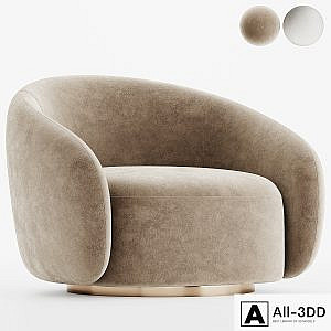 EICHHOLTZ Swivel Armchair BRICE Boucle Cream
